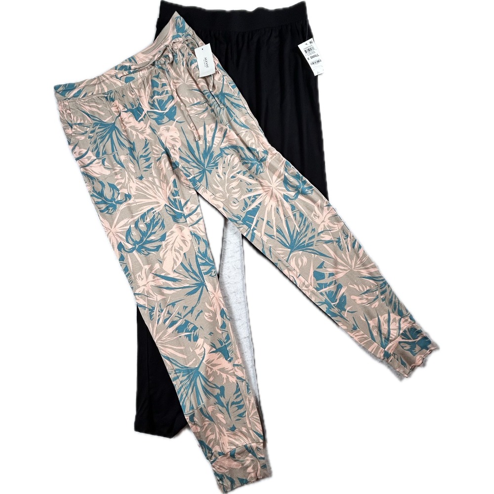 Alfani Intimates Women's 2 Pack Pajama Pants Black Tropical Palm Lounge XS NWT